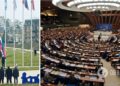 Росію виключили із Ради Європи, а її прапор терміново зняли з флагштока. Фото