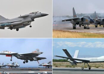 14 винищувачів Су-30, J-10 і JH-7, ядерні бомбардувальники H-6J, дрони – TB-001, BZK-005 і CH-4 – китайські військові літаки знову оточили Тайвань