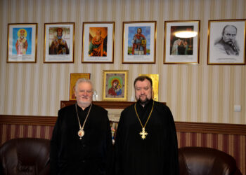 Професор єпископ Віктор Бедь, президент КаУ ім. Августина Волошина провів зустріч з протоієреєм Юрієм Пилипцем, представником університету в Республіці Польща