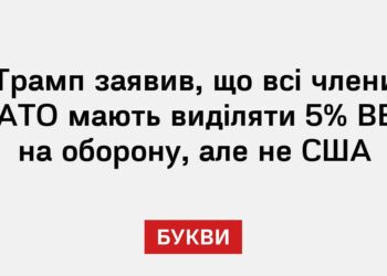 Трамп заявив, що всі члени НАТО мають виділяти 5% ВВП на оборону, але не США