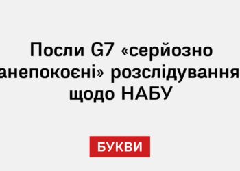 Посли G7 «серйозно занепокоєні» розслідуванням щодо НАБУ