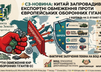КИТАЙ ЗАПРОВАДИВ ЕКСПОРТНІ ОБМЕЖЕННЯ ПРОТИ ЄВРОПЕЙСЬКИХ ОБОРОННИХ ГІГАНТІВ У ВІДПОВІДЬ НА 21-Й ПАКЕТ САНКЦІЙ ЄС