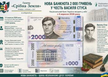 НАЦІОНАЛЬНИЙ БАНК УКРАЇНИ ВВОДИТЬ У ОБІГ НОВУ БАНКНОТУ НОМІНАЛОМ 2 000 ГРИВЕНЬ ІЗ ЗОБРАЖЕННЯМ ВАСИЛЯ СТУСА