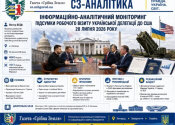 ІНФОРМАЦІЙНО-АНАЛІТИЧНИЙ МОНІТОРИНГ — ПІДСУМКИ РОБОЧОГО ВІЗИТУ УКРАЇНСЬКОЇ ДЕЛЕГАЦІЇ ДО США 28 ЛИПНЯ 2026 РОКУ