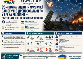 ВІДБИТТЯ МАСОВАНОЇ БАЛІСТИЧНО-ДРОНОВОЇ АТАКИ РФ У НІЧ НА 26 ЛИПНЯ — РЕЗУЛЬТАТИ ППО ТА НАСЛІДКИ В РЕГІОНАХ