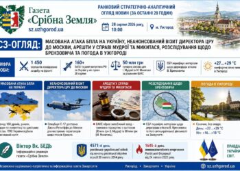 ДЕНЬ ПАМ’ЯТІ ЗАХИСНИКІВ УКРАЇНИ, МАСОВАНА АТАКА 267 БПЛА, ПІДОЗРА ВАСИЛЮ АСТІОНУ У СПРАВІ ГАЛУЩЕНКА ТА ПОГОДА В УЖГОРОДІ